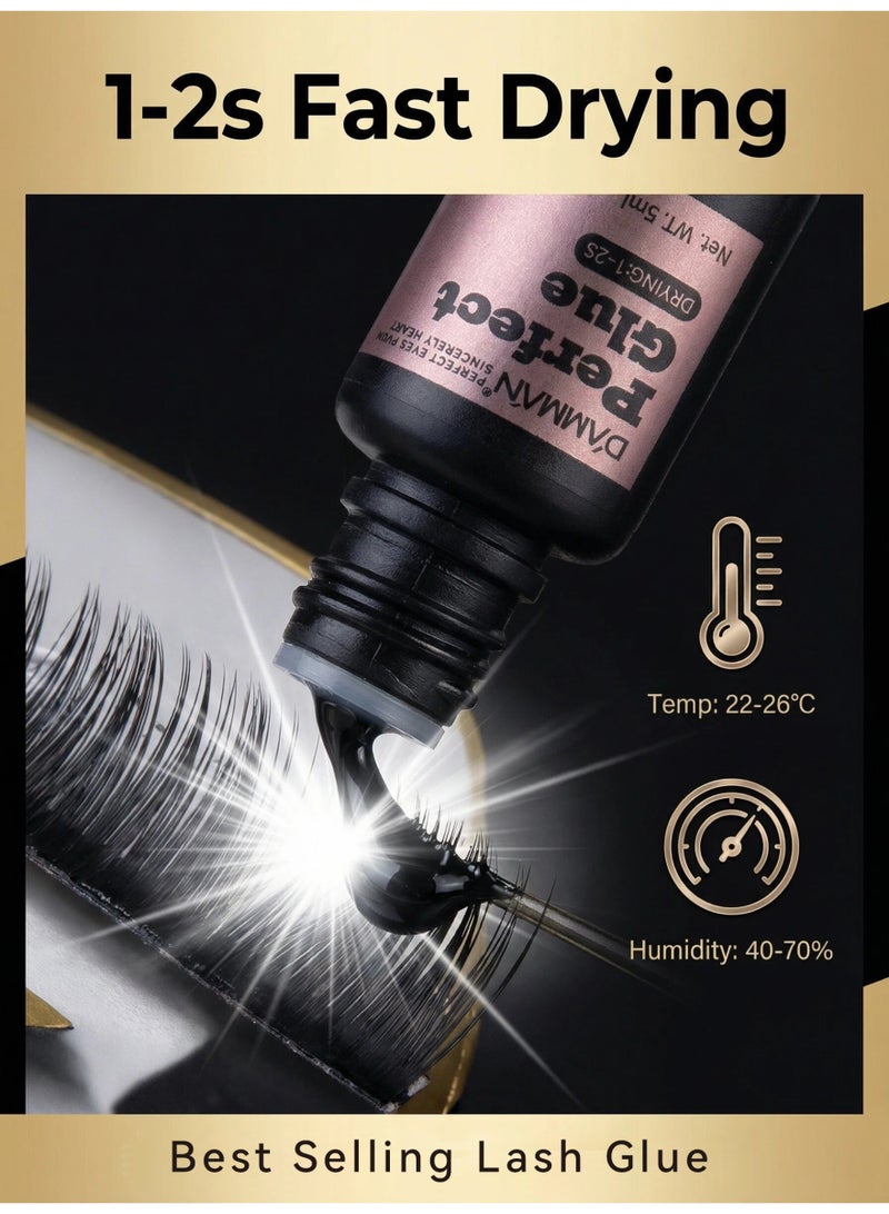 D'AMMA'N DAMMAN Eyelash Extension Glue 5 ml – Fast Drying 1–2 Seconds, Long-Lasting Hold 8–10 Weeks, Professional Use - Image 5